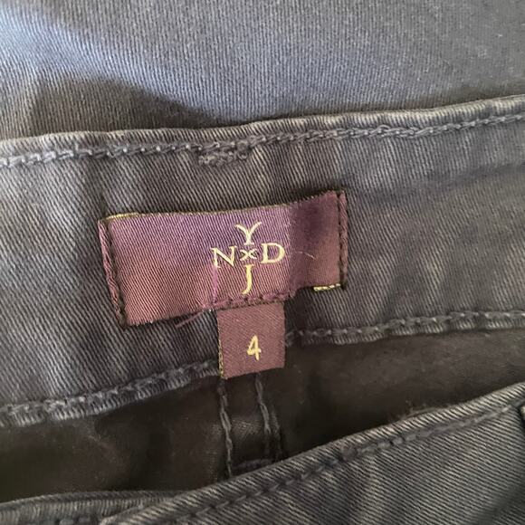 NYDJ Navy Blue Lift & Tuck Technology Chino Marilyn Straight Ankle Pants - 4 - Picture 7 of 7